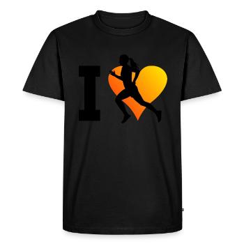Course Course Jogging Hommes Course Femmes - T-shirt Premium bio Homme - noir - Devant - Nico (187cm)
