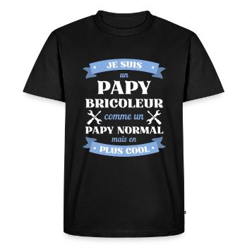 papy bricoleur cool humour bricolage homme cadeau - T-shirt Premium bio Homme - noir - Devant - Nico (187cm)