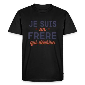 Annonce De Grossesse Pour Frangin - T-shirt Premium bio Homme - noir - Devant - Nico (187cm)