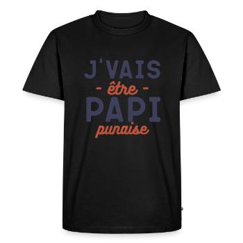 Annonce de grossesse pour papy ou grand - T-shirt Premium bio Homme - noir - Devant - Nico (187cm)