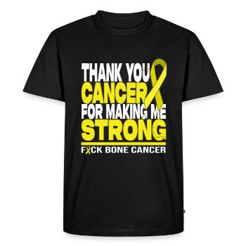 Merci Cancer de m’avoir rendu fort - F* Cancer - T-shirt Premium bio Homme - noir - Devant - Nico (187cm)