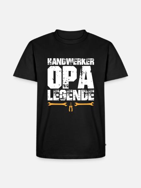 Handwerker Opa Legende - Männer Premium Bio T-Shirt - Schwarz