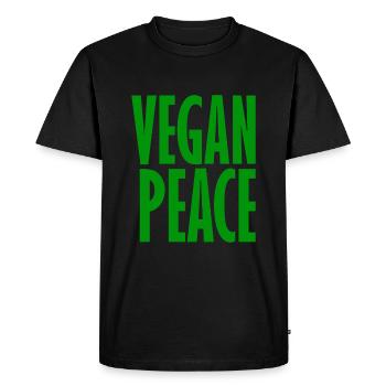 Vegan Peace - Dicton végétalien - T-shirt Premium bio Homme - noir - Devant - Nico (187cm)