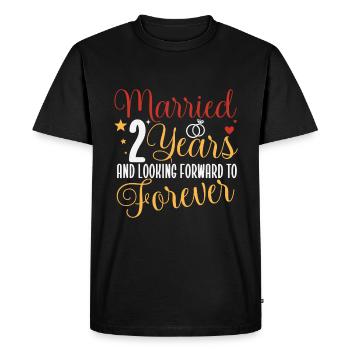 Marié 2 ans 2ème anniversaire de mariage Couples Ma - T-shirt Premium bio Homme - noir - Devant - Nico (187cm)
