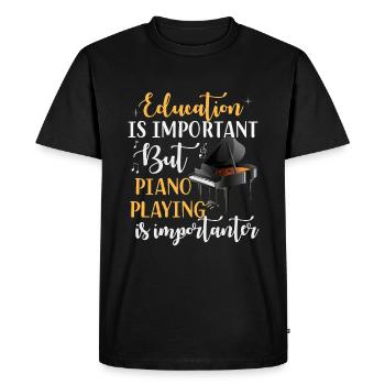 L’éducation est importante, mais le piano est plus important - T-shirt Premium bio Homme - noir - Devant - Nico (187cm)