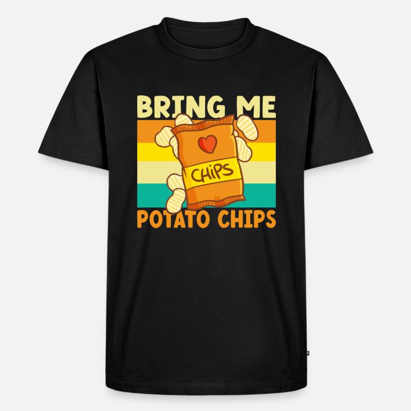 Kartoffelchips Geschenk - Männer Premium Bio T-Shirt - Schwarz