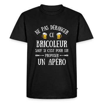 bricoleur apéro humour bricolage homme idée cadeau - T-shirt Premium bio Homme - noir - Devant - Nico (187cm)