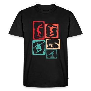 Skater Skating Enfants Skateboard Skateboarder - T-shirt Premium bio Homme - noir - Devant - Nico (187cm)