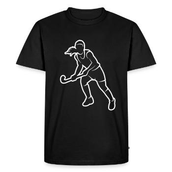 Joueur de hockey Joueur de hockey féminin Hockey sur gazon - T-shirt Premium bio Homme - noir - Devant - Nico (187cm)