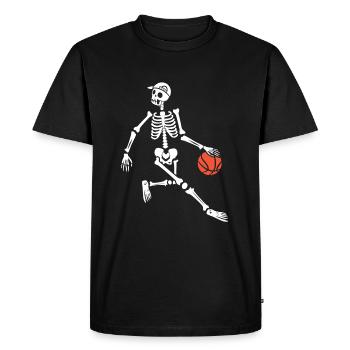 Joueur de basket-ball squelette joueur de basket-ball basket-ball - T-shirt Premium bio Homme - noir - Devant - Nico (187cm)