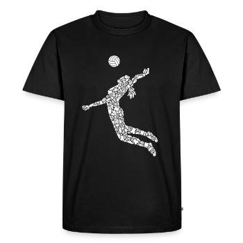 Symboles des joueurs de volleyball Filles Volleyball féminin - T-shirt Premium bio Homme - noir - Devant - Nico (187cm)