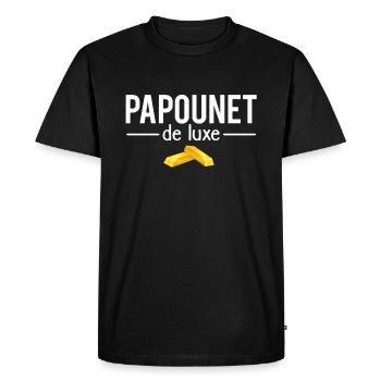 Papounet de luxe papa parfait fête des pères - T-shirt Premium bio Homme - noir - Devant - Nico (187cm)