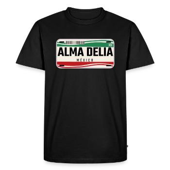 Alma Delia Personalized Mexican Vehicle plates w - Men's Premium Organic T-Shirt - black - Front - Nico (187cm)