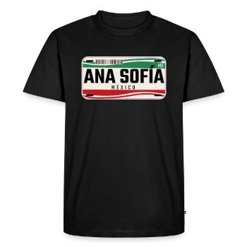 Ana Sofia Personalized Mexican Vehicle plates w - Men's Premium Organic T-Shirt - black - Front - Nico (187cm)