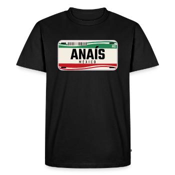 Anais Plaques de véhicule mexicaines personnalisées w nom - T-shirt Premium bio Homme - noir - Devant - Nico (187cm)