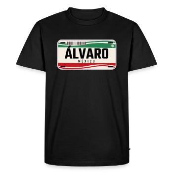 Alvaro Plaques de véhicule mexicaines personnalisées w nom - T-shirt Premium bio Homme - noir - Devant - Nico (187cm)