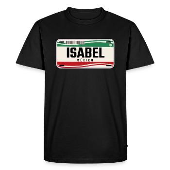 Isabel Plaques de véhicule mexicaines personnalisées w nom - T-shirt Premium bio Homme - noir - Devant - Nico (187cm)