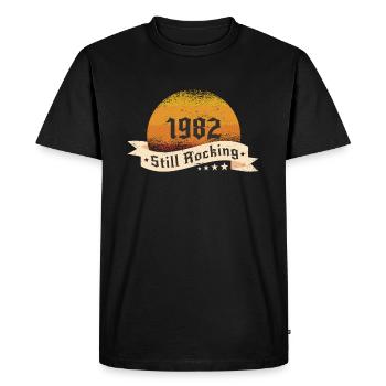 1982 Still rockin - Cool birthday Gift - Men's Premium Organic T-Shirt - black - Front - Nico (187cm)