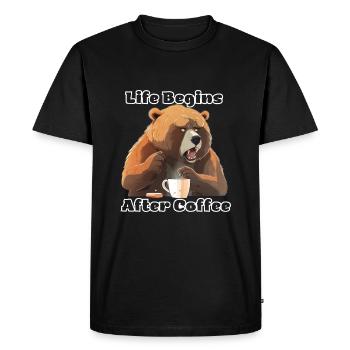 La vie commence après Coffe Aggressiv bär - T-shirt Premium bio Homme - noir - Devant - Nico (187cm)