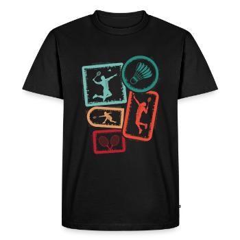 Badminton Badminton Joueur Garçons Badminton Hommes - T-shirt Premium bio Homme - noir - Devant - Nico (187cm)