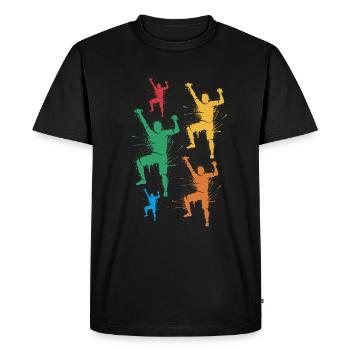 Bouldering, Free Climbing, Mountains, Children's Climbing - Men's Premium Organic T-Shirt - black - Front - Nico (187cm)