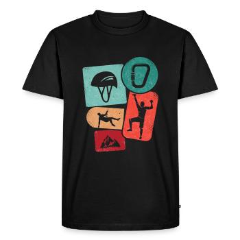 Bloc Boulderer Garçons Montagnes Escalade Enfants - T-shirt Premium bio Homme - noir - Devant - Nico (187cm)