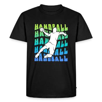 Joueurs de handball Joueurs de handball Enfants Handball Garçons - T-shirt Premium bio Homme - noir - Devant - Nico (187cm)