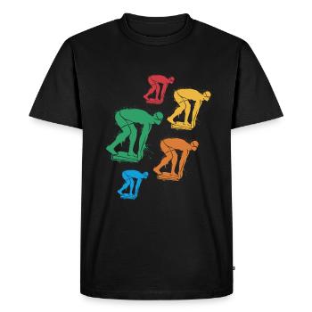 Natation Nageurs Filles Garçons Natation Enfants - T-shirt Premium bio Homme - noir - Devant - Nico (187cm)