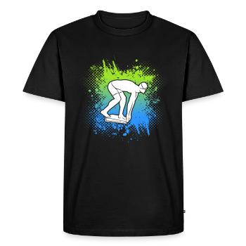 Natation Nageurs Enfants Hommes Natation Garçons - T-shirt Premium bio Homme - noir - Devant - Nico (187cm)