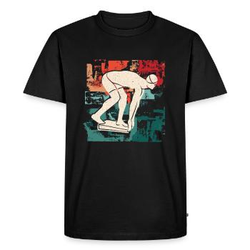 Nageurs Natation Enfants Garçons Hommes Natation - T-shirt Premium bio Homme - noir - Devant - Nico (187cm)