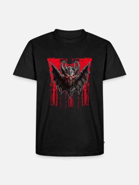 Devilish bat with red eyes - Men's Premium Organic T-Shirt - black