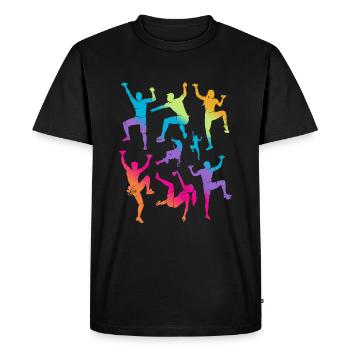 Escalade, Montagnes, Grimpeur, Enfants, Filles, Bloc - T-shirt Premium bio Homme - noir - Devant - Nico (187cm)