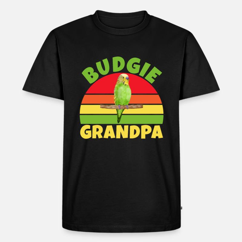 Budgie Gift - Männer Premium Bio T-Shirt - Schwarz