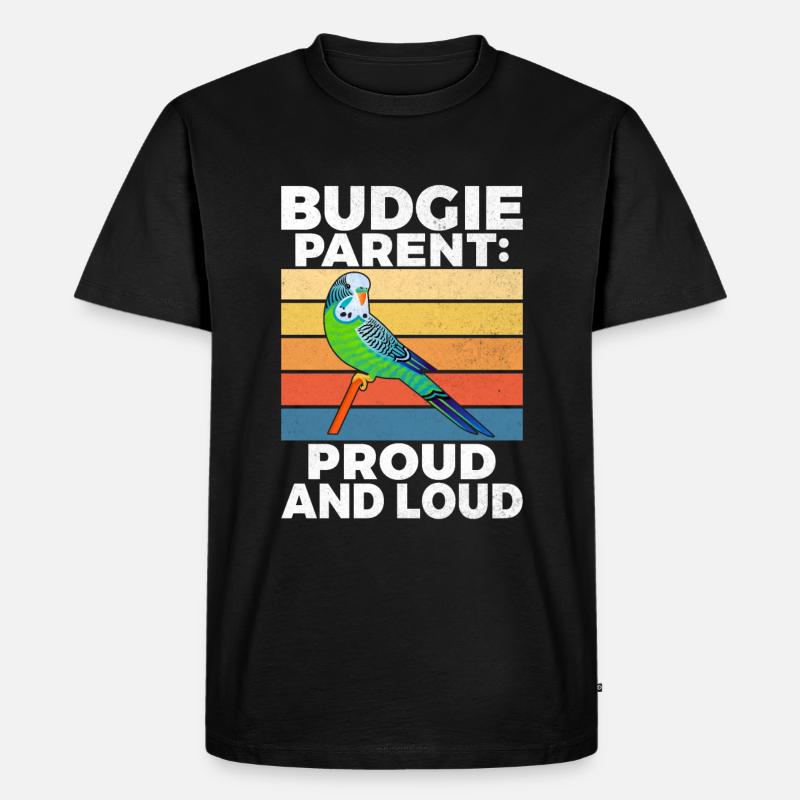 Budgie Gift - Männer Premium Bio T-Shirt - Schwarz
