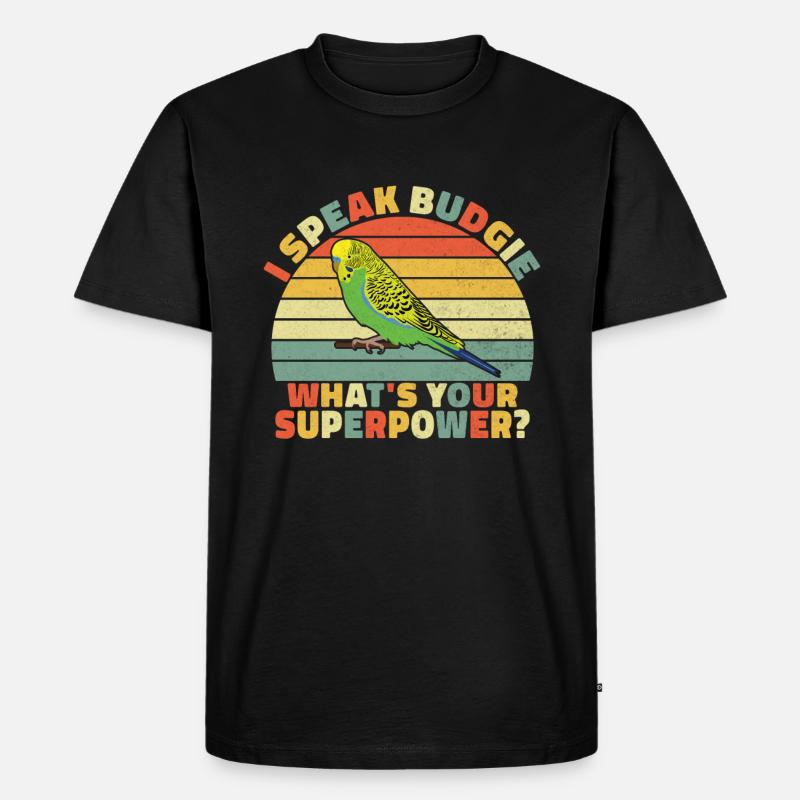 Budgie Gift - Männer Premium Bio T-Shirt - Schwarz
