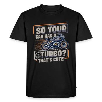 Moto de course de moto dicton - T-shirt Premium bio Homme - noir - Devant - Nico (187cm)