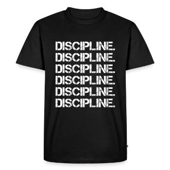 Discipline - Men's Premium Organic T-Shirt - black - Front - Nico (187cm)