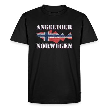 Voyage de pêche en Norvège - T-shirt Premium bio Homme - noir - Devant - Nico (187cm)