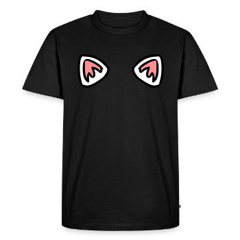 Oreilles chat renard de neige - T-shirt Premium bio Homme - noir - Devant - Nico (187cm)