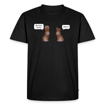 J’ai mal aux fesses - T-shirt Premium bio Homme - noir - Devant - Nico (187cm)