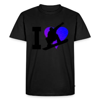 Snowboarder hommes sports d'hiver snowboard - T-shirt Premium bio Homme - noir - Devant - Nico (187cm)