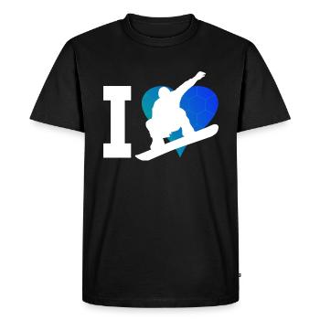Snowboard snowboarders hommes femmes sports d'hiver - T-shirt Premium bio Homme - noir - Devant - Nico (187cm)