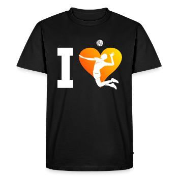 Volley Beach Volley Volleyball de plage masculin - T-shirt Premium bio Homme - noir - Devant - Nico (187cm)