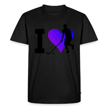 Jeux de floorball féminins de hockey sur sol - T-shirt Premium bio Homme - noir - Devant - Nico (187cm)