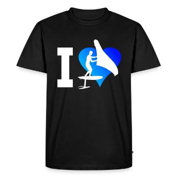 hydroptère de foilwing wingsurf femmes - T-shirt Premium bio Homme - noir - Devant - Nico (187cm)