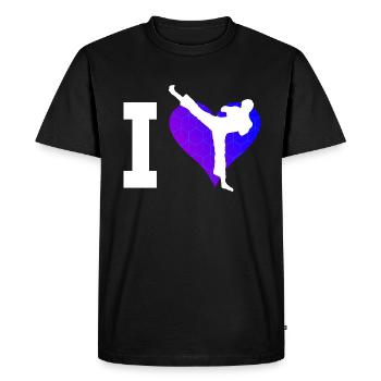 Boxe Kickboxeur Kickboxing Femmes Boxe Kickboxing - T-shirt Premium bio Homme - noir - Devant - Nico (187cm)