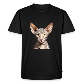 Chat Sphynx - T-shirt Premium bio Homme - noir - Devant - Nico (187cm)