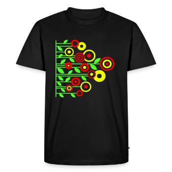 Flower meadow - Men's Premium Organic T-Shirt - black - Front - Nico (187cm)