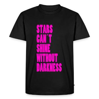 STARS CAN´T SHINE WITHOUT DARKNESS - NEONPINK - T-shirt Premium bio Homme - noir - Devant - Nico (187cm)