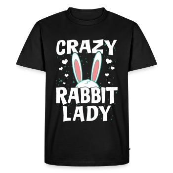Crazy Rabbit Lady - Fan du propriétaire du lapin Rabbit - T-shirt Premium bio Homme - noir - Devant - Nico (187cm)